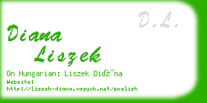 diana liszek business card